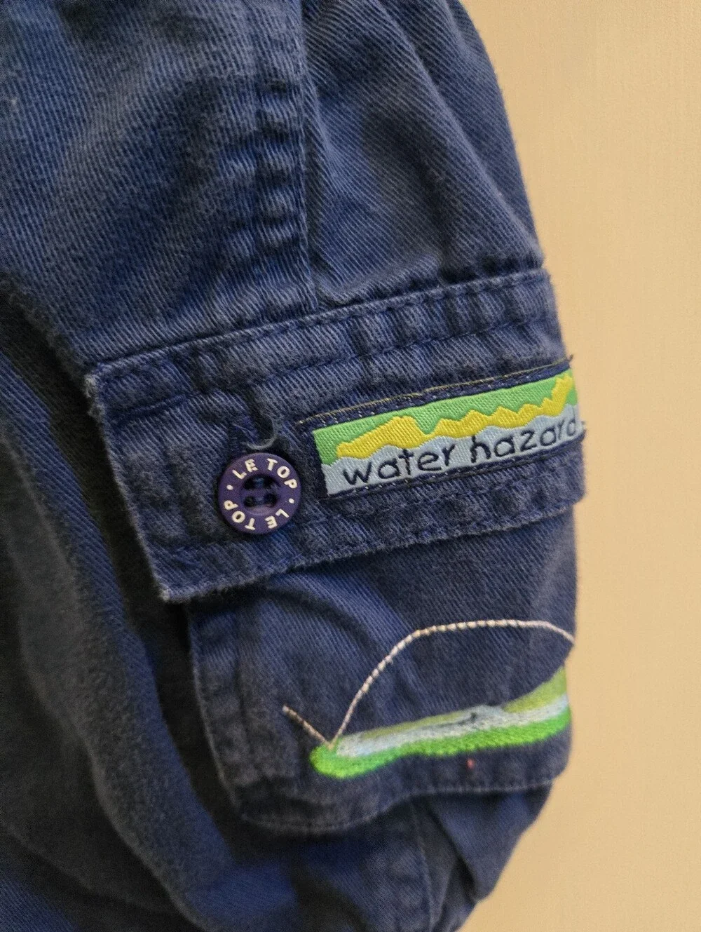 Vintage Y2k Le Top Navy Tractor Embroidered Overalls Shorts 2pc Set
